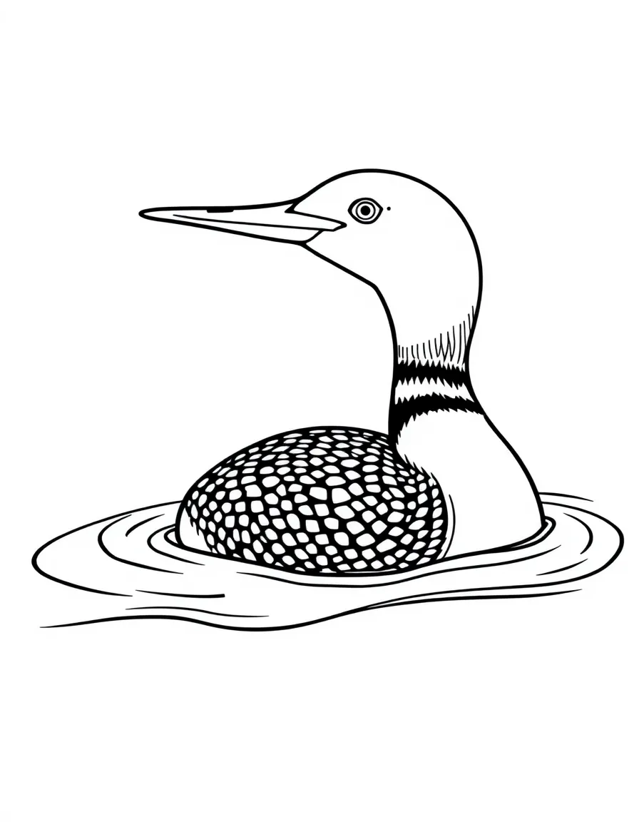 A swimming loon with distinctive call