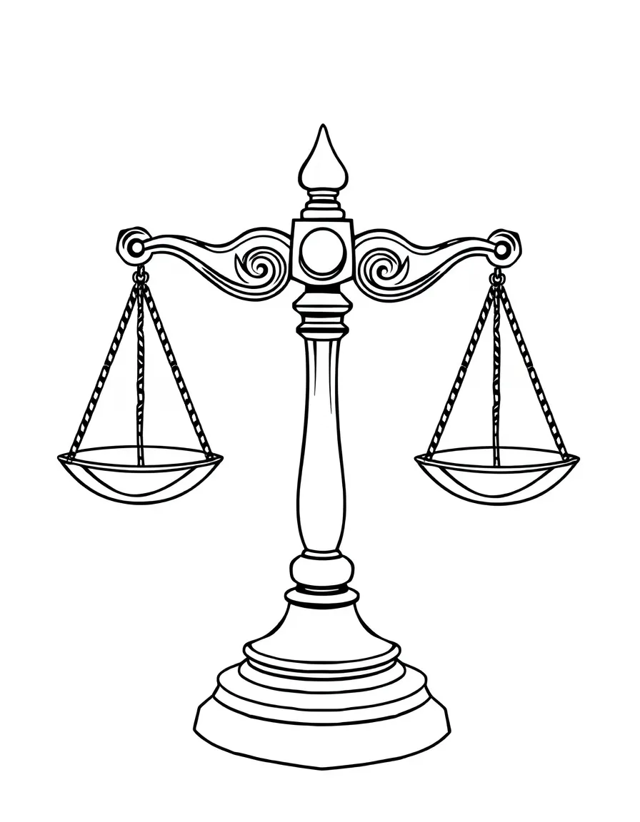 A pair of balanced scales of justice