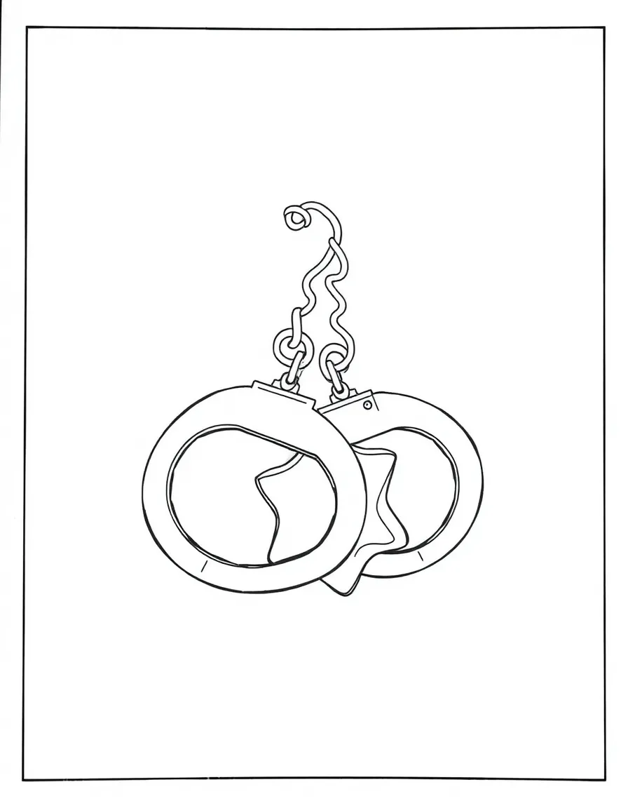 A pair of handcuffs and a badge