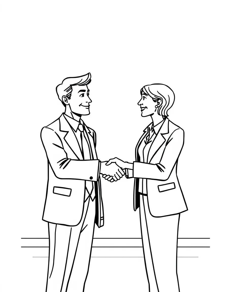 A lawyer and client shaking hands
