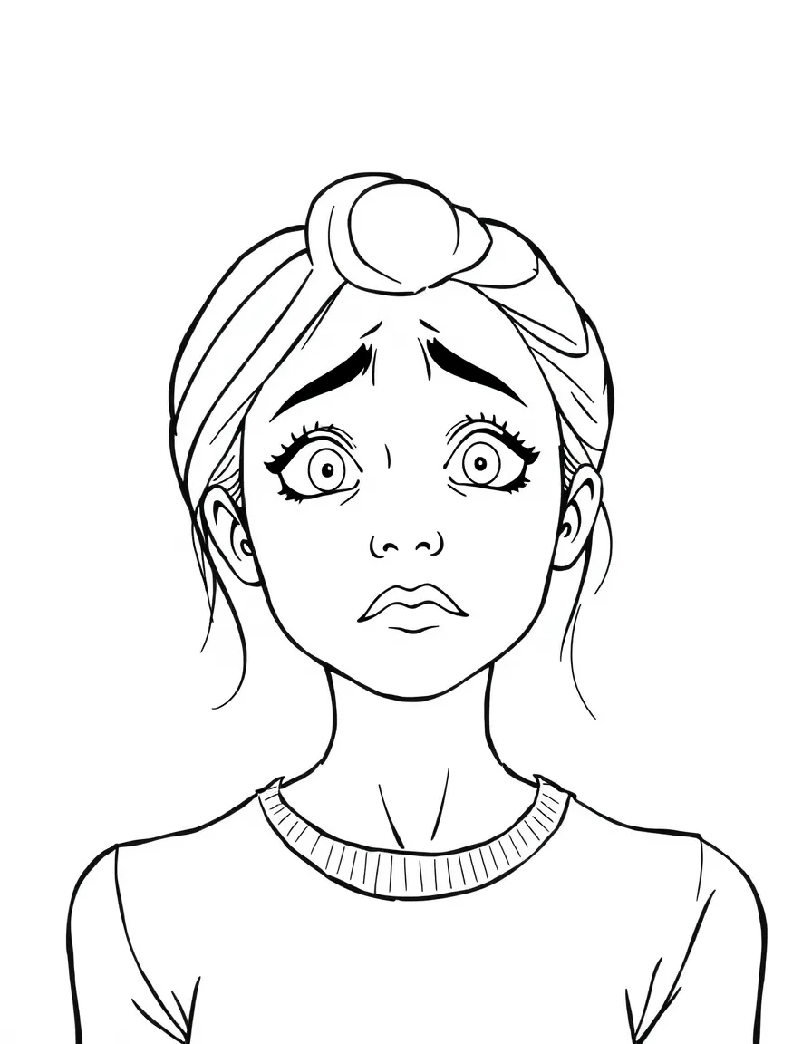 A woman is worried.