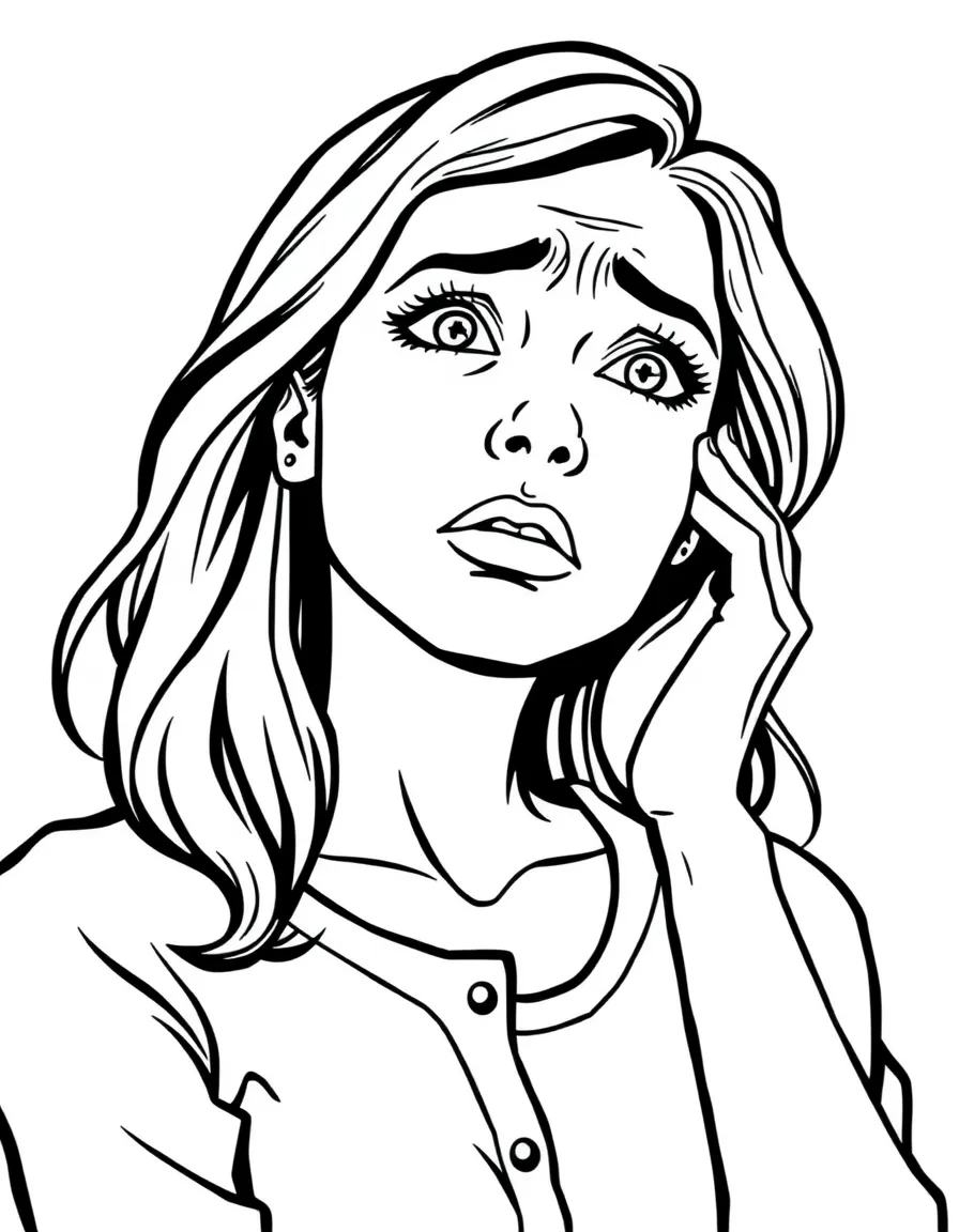 A woman is worried.