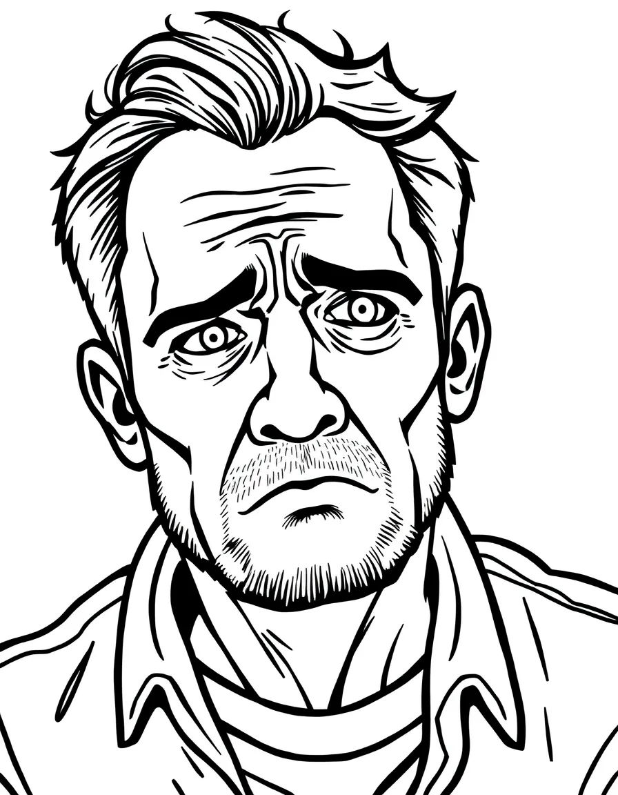 A man is worried.