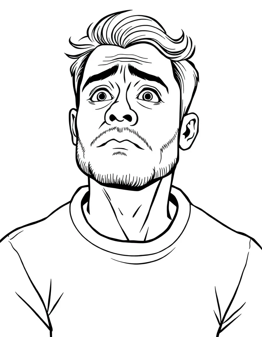 A man is worried.