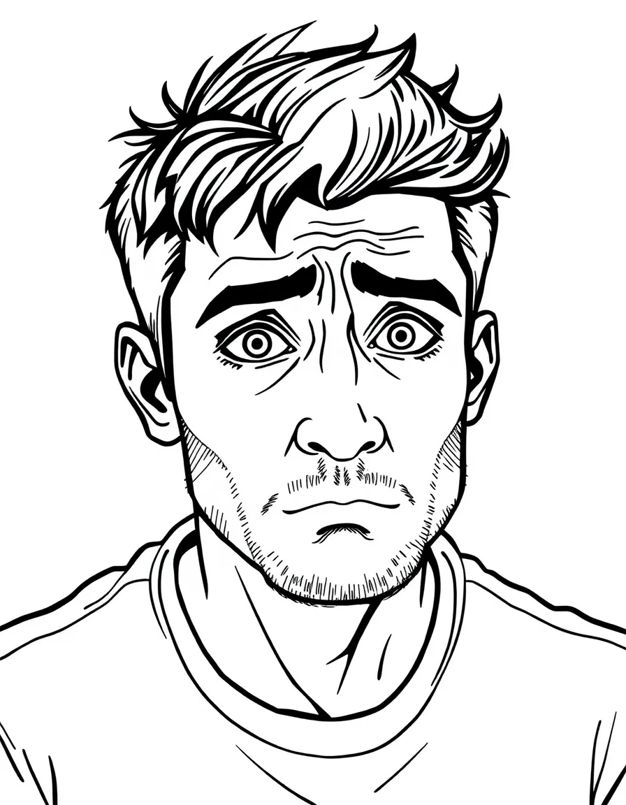 A man is worried.