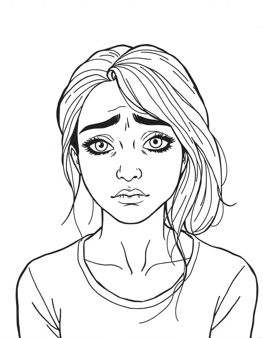 A depressed woman.
