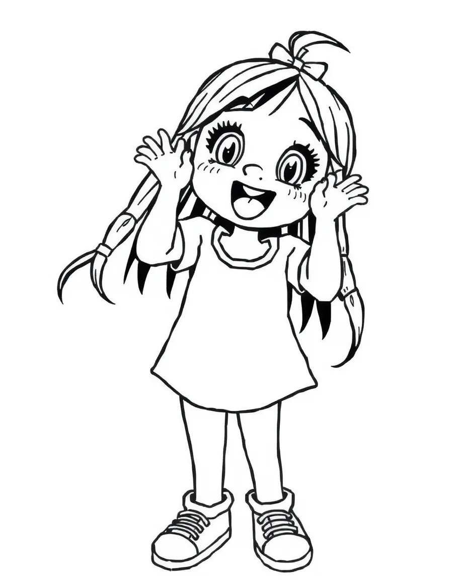 An excited girl.