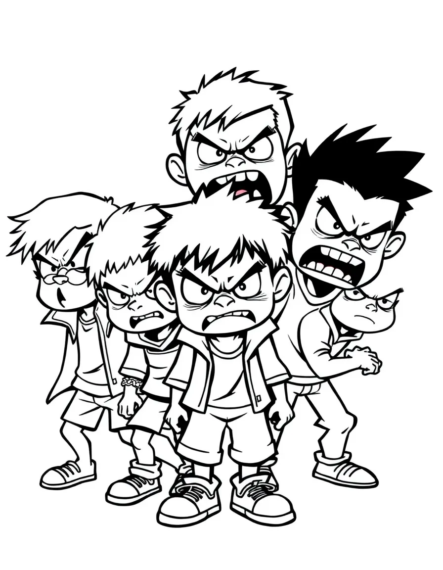 A group of angry kids
