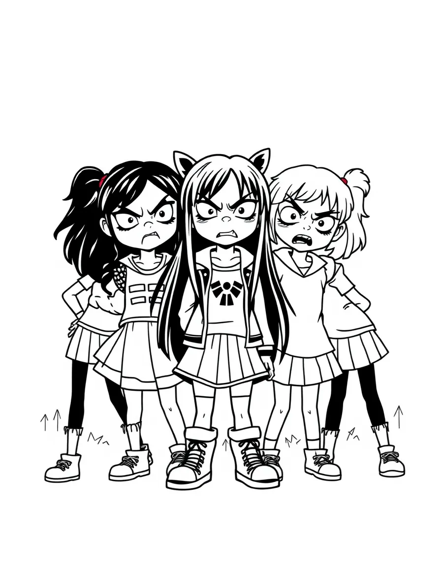 A group of angry girls