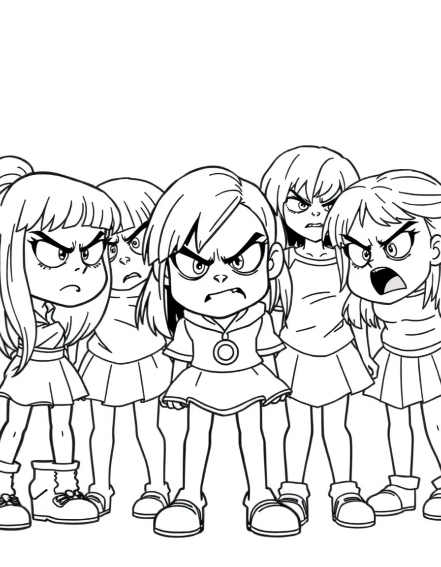 A group of angry girls