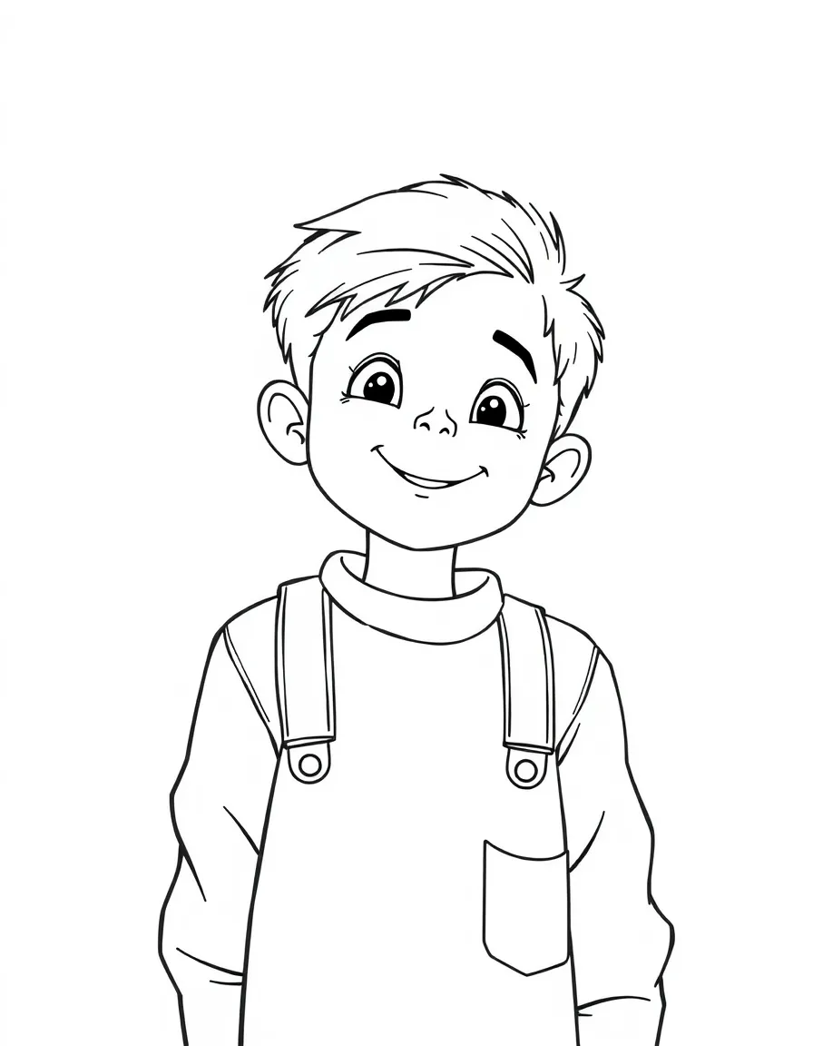A kid looks proud of himself.