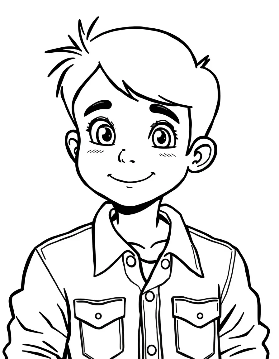 A boy looks proud of himself.