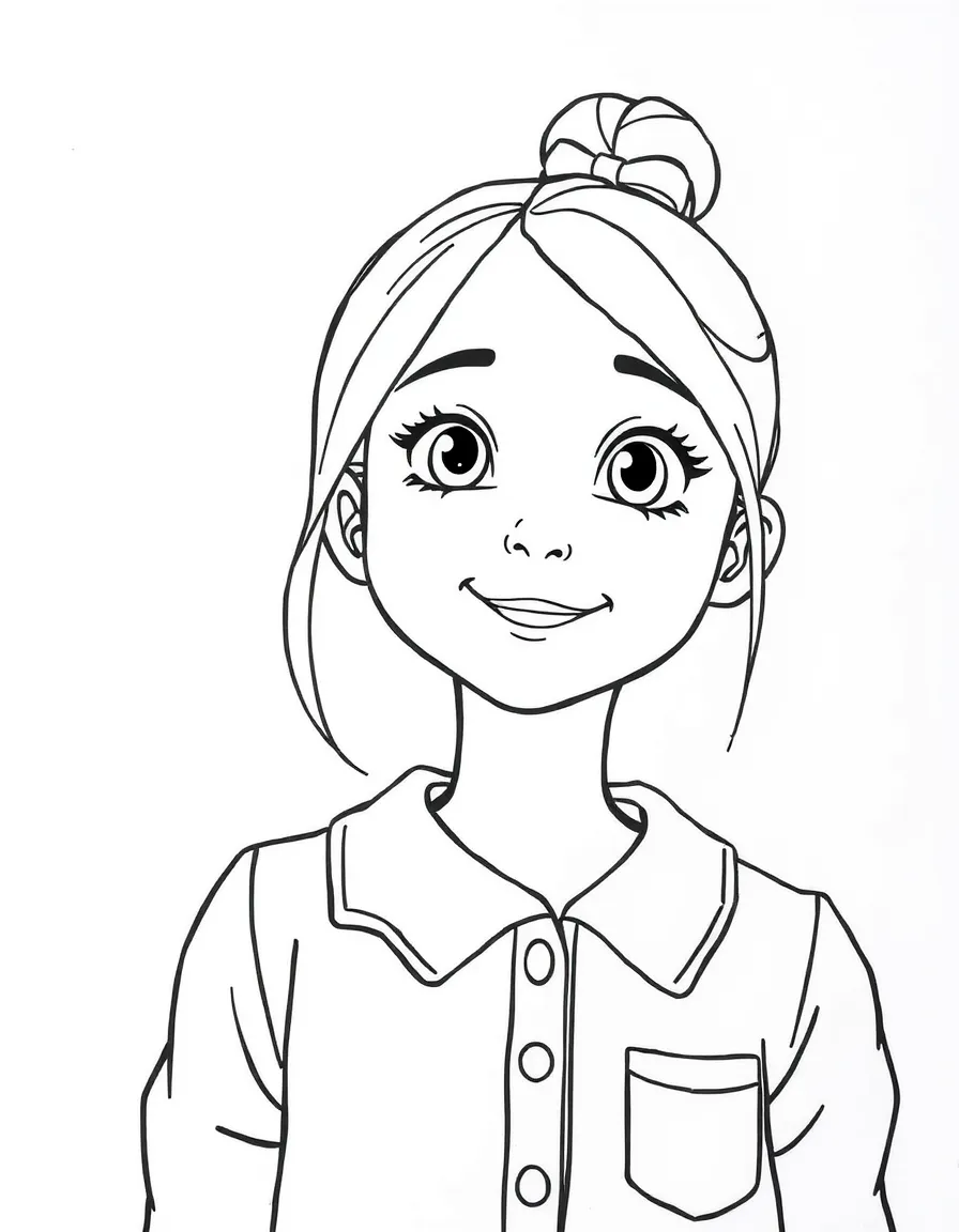 A girl looks proud of herself.