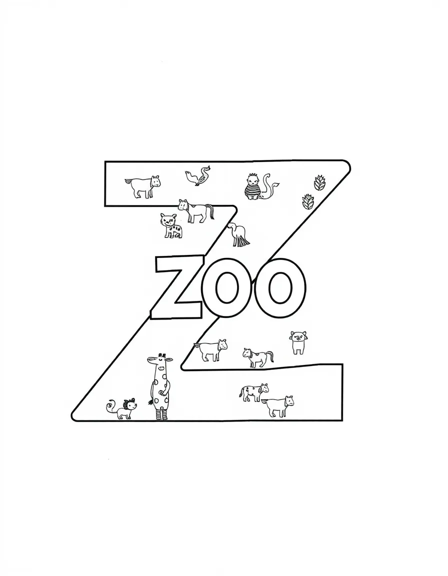 Z is for Zoo map with animal icons