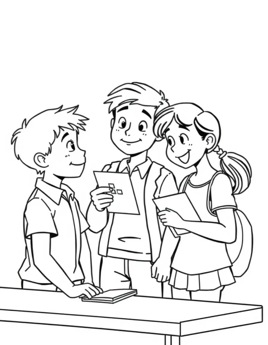 (betray) A student showing a classmate a test answer, while also telling the teacher.