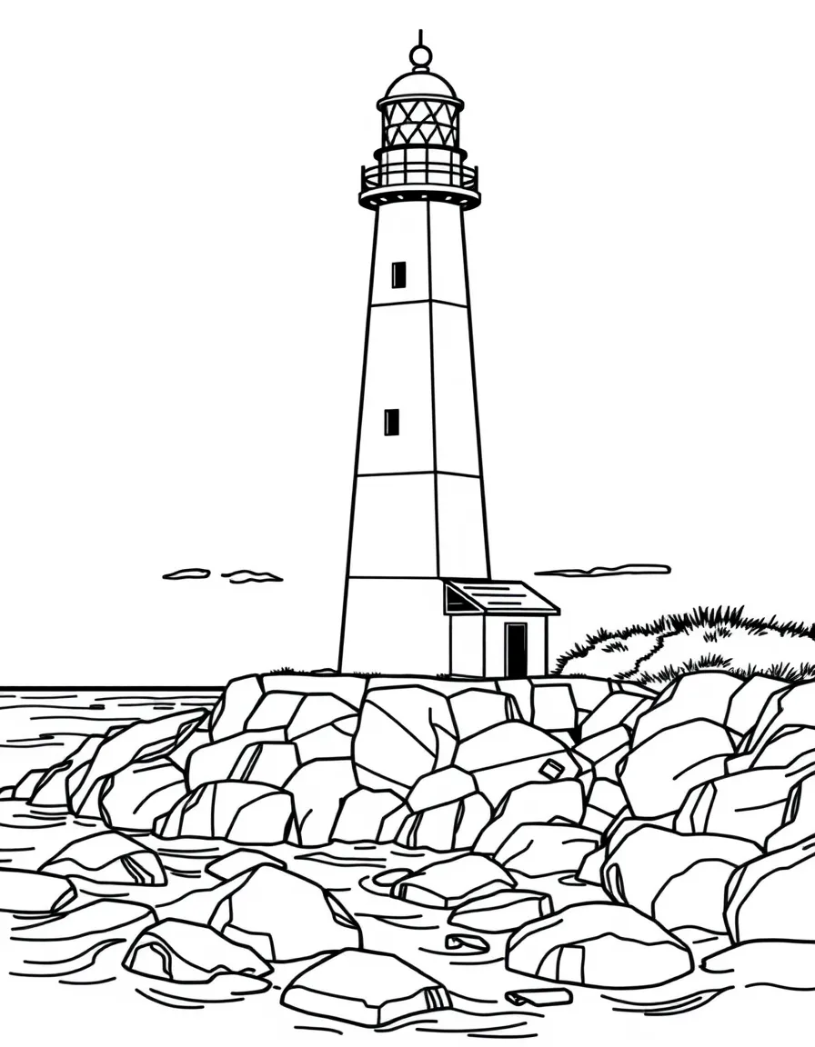 (New Jersey) The Cape May Lighthouse standing tall by the ocean