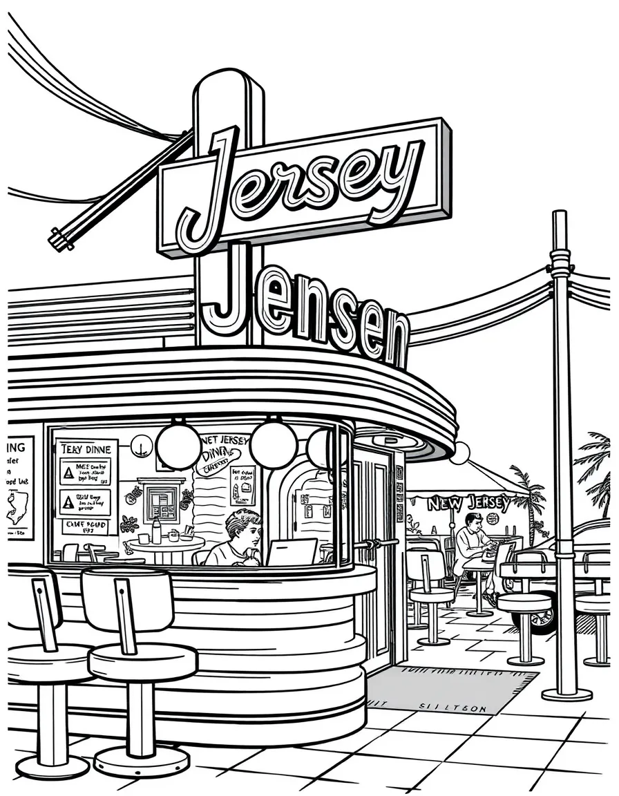 (New Jersey) A classic New Jersey diner with neon signs
