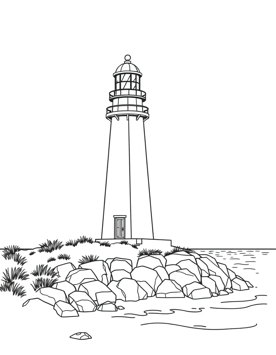 (New Jersey) The Barnegat Lighthouse on the coast