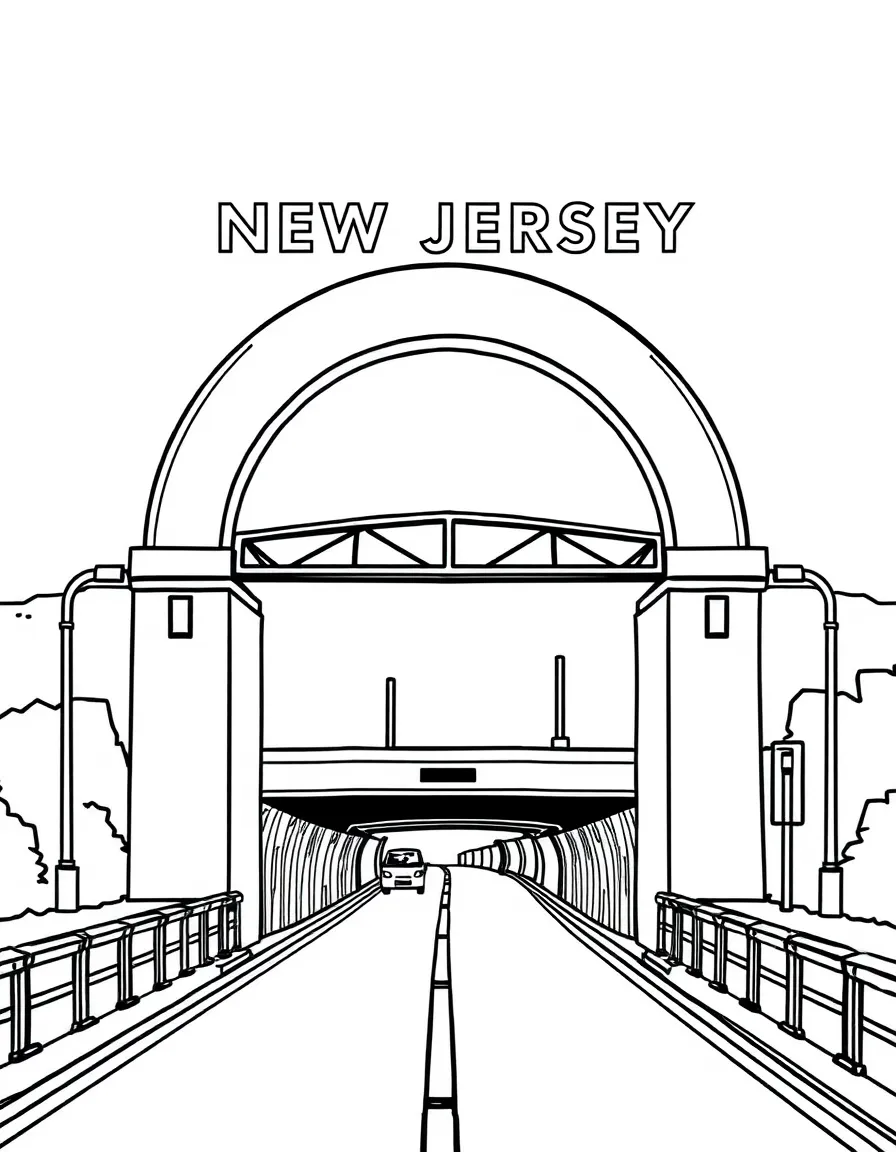 (New Jersey) A simple drawing of the Holland Tunnel entrance