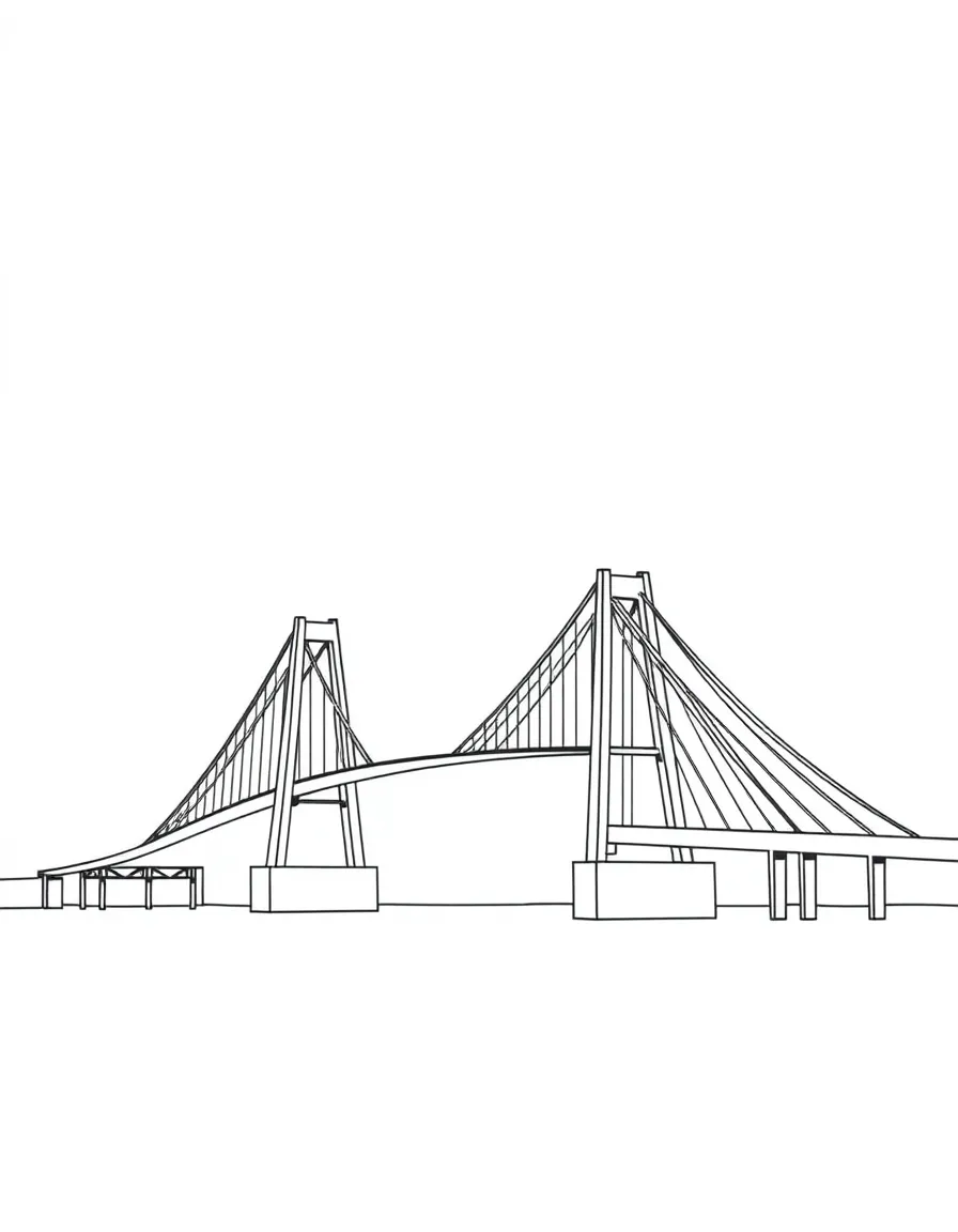 (New Jersey) A simple drawing of the Pulaski Skyway bridge