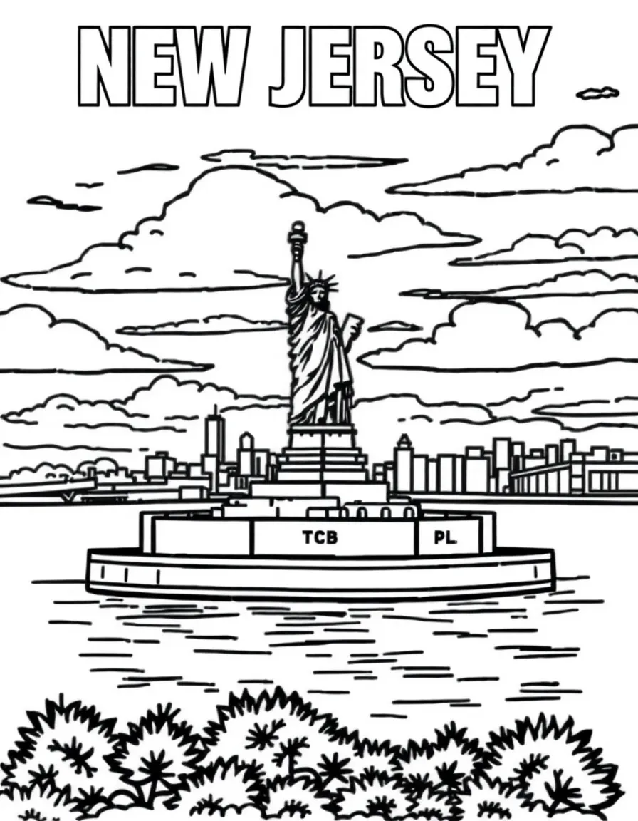 (New Jersey) The Liberty State Park with Ellis Island view