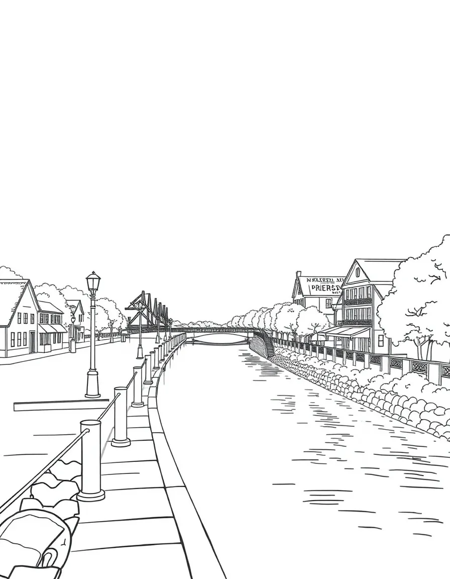 (New Jersey) The Red Bank Riverwalk along the Navesink River