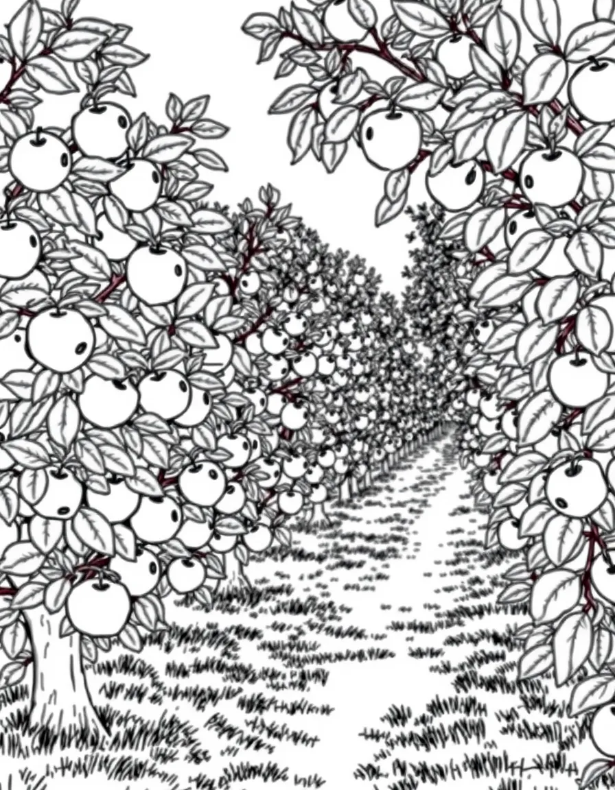 (New Jersey) A Jersey apple orchard with trees full of apples