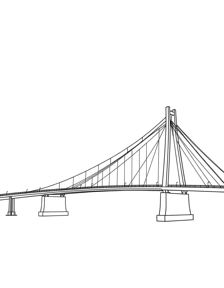(New Jersey) A simple drawing of the Outerbridge Crossing