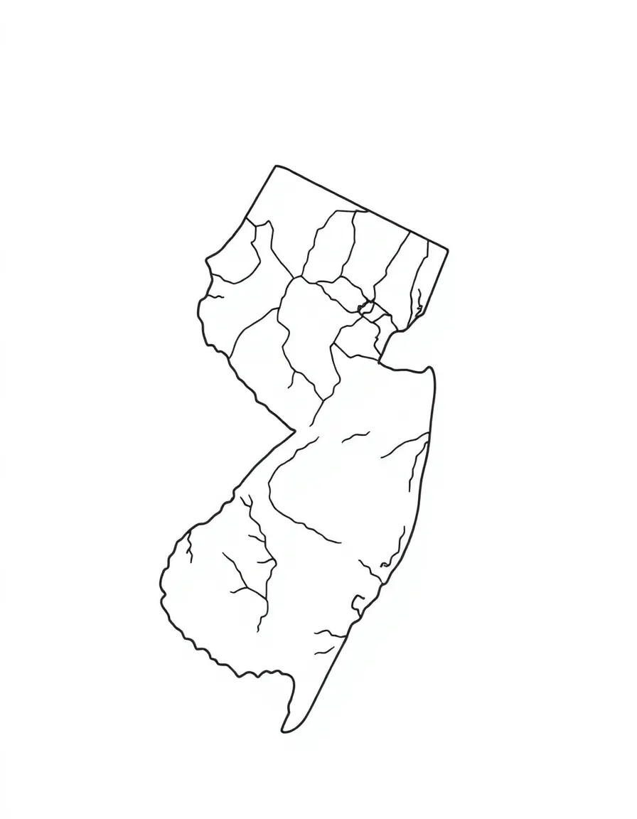 (New Jersey) A simple drawing of the Raritan Bay shoreline