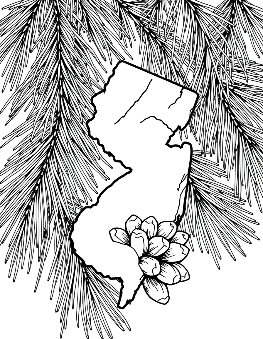 (New Jersey) A Jersey pine cone and pine needles