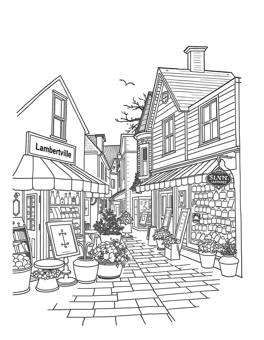 (New Jersey) The Lambertville antique shops along the Delaware River