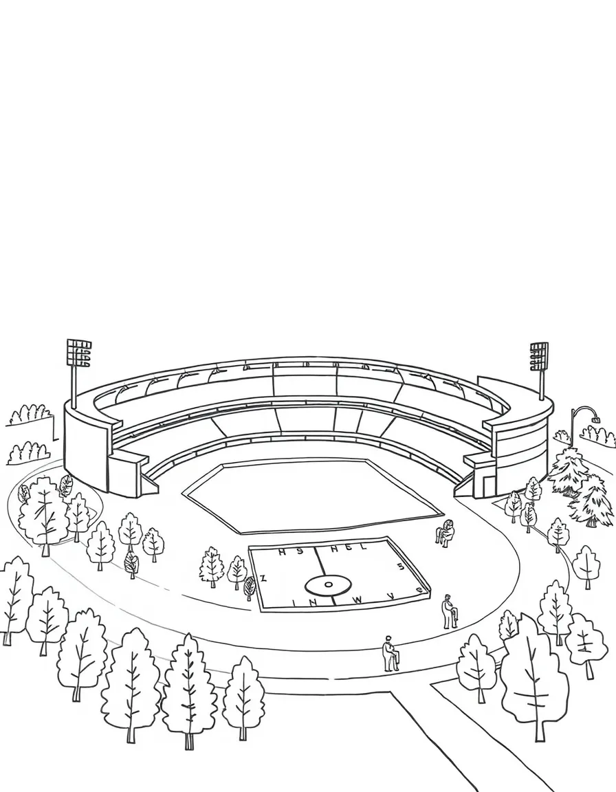 (New Jersey) A simple drawing of the Meadowlands sports complex