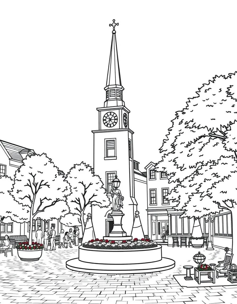 (New Jersey) The Morristown Green historic town square