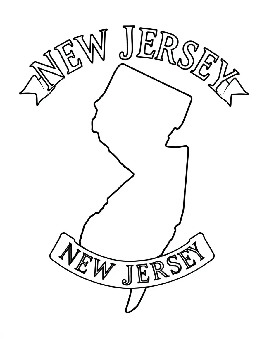 (New Jersey) A simple drawing of the New Jersey state motto banner