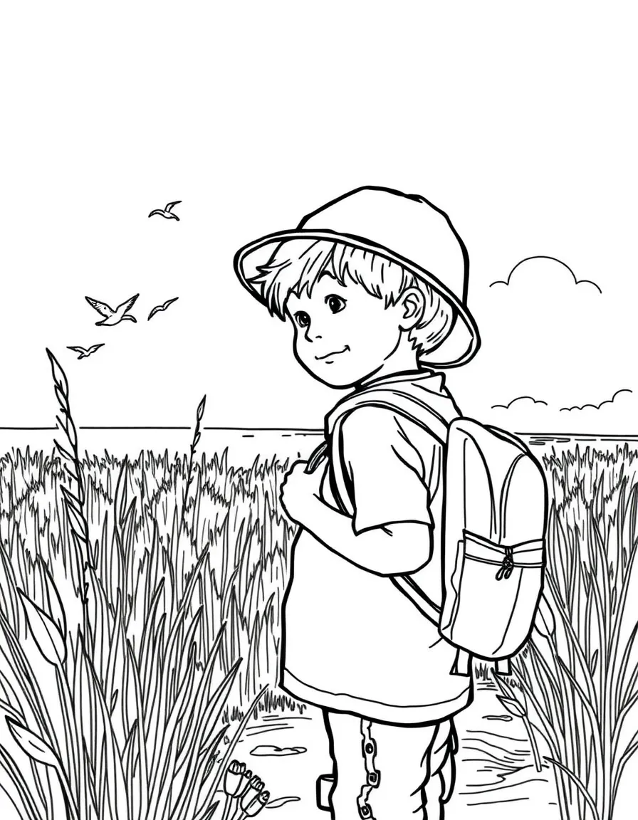 (Delaware) A child exploring Bombay Hook National Wildlife Refuge