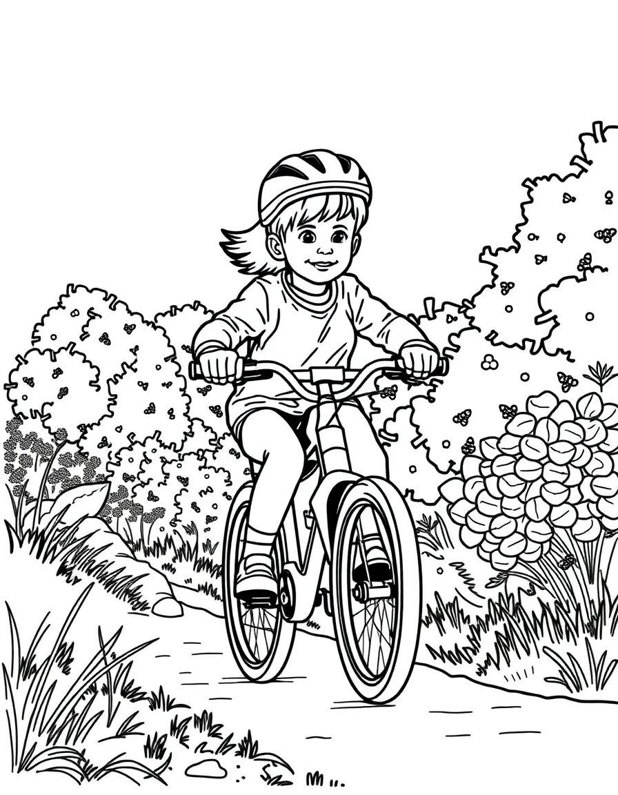 (Delaware) A child riding a bike on a trail in Delaware