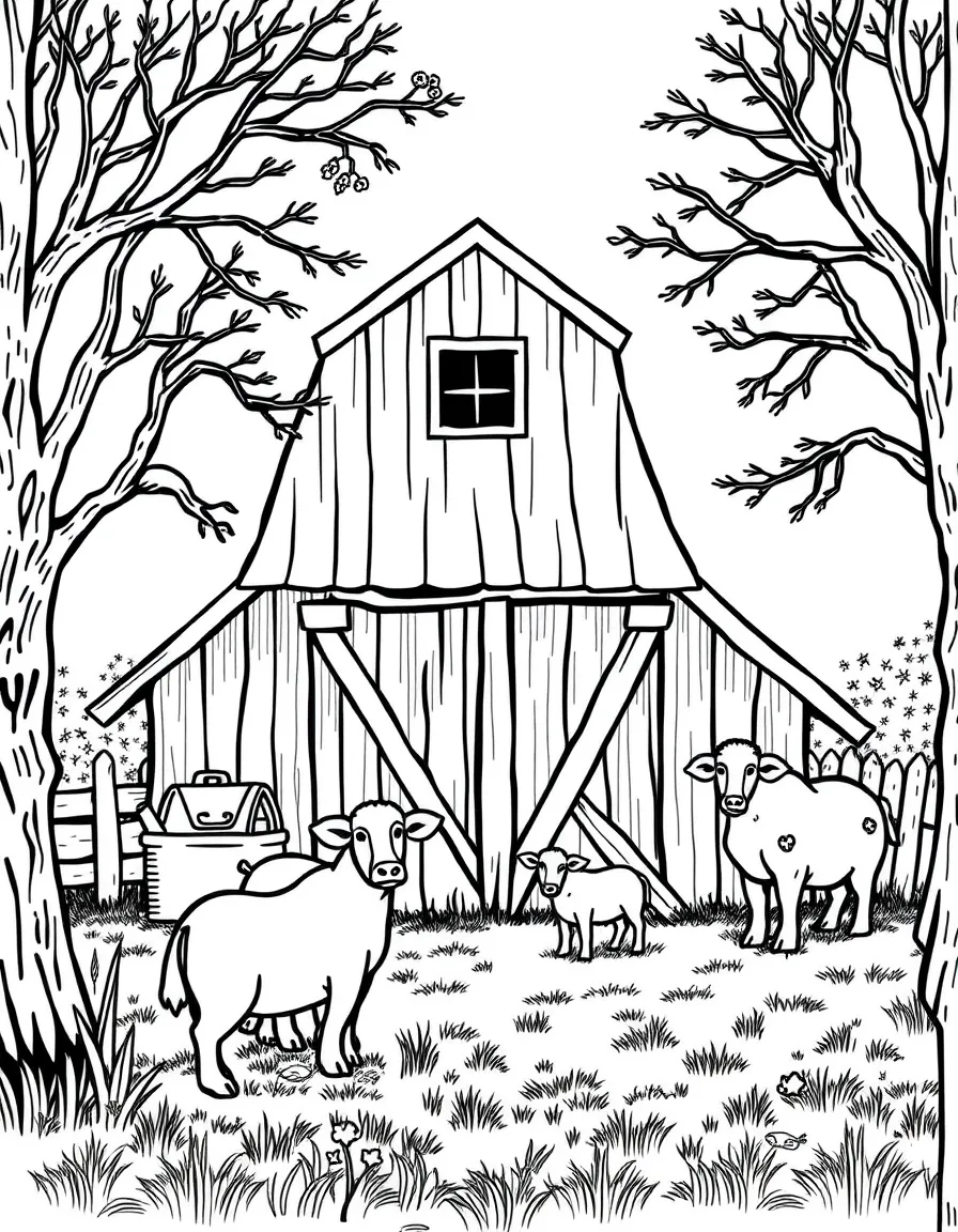 (Delaware) A Delaware barn with animals
