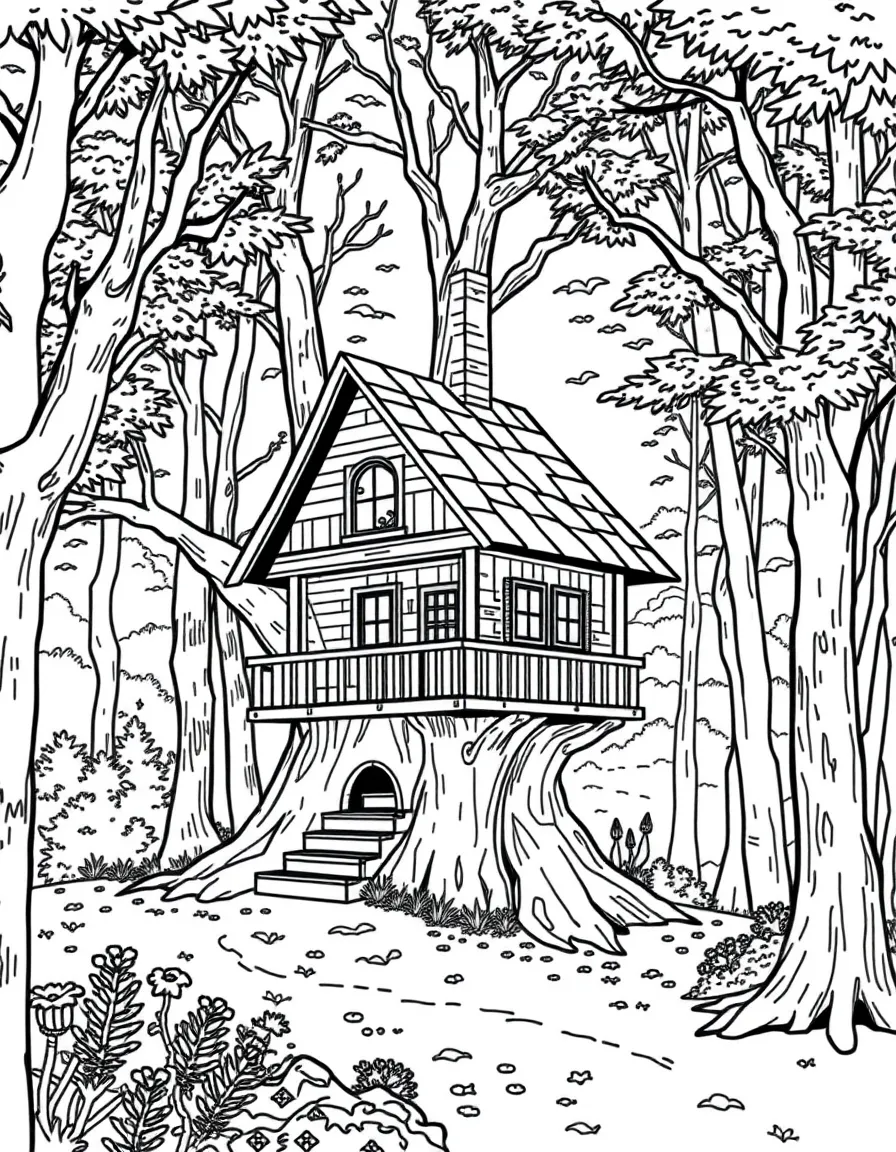(Delaware) A treehouse in the woods of northern Delaware