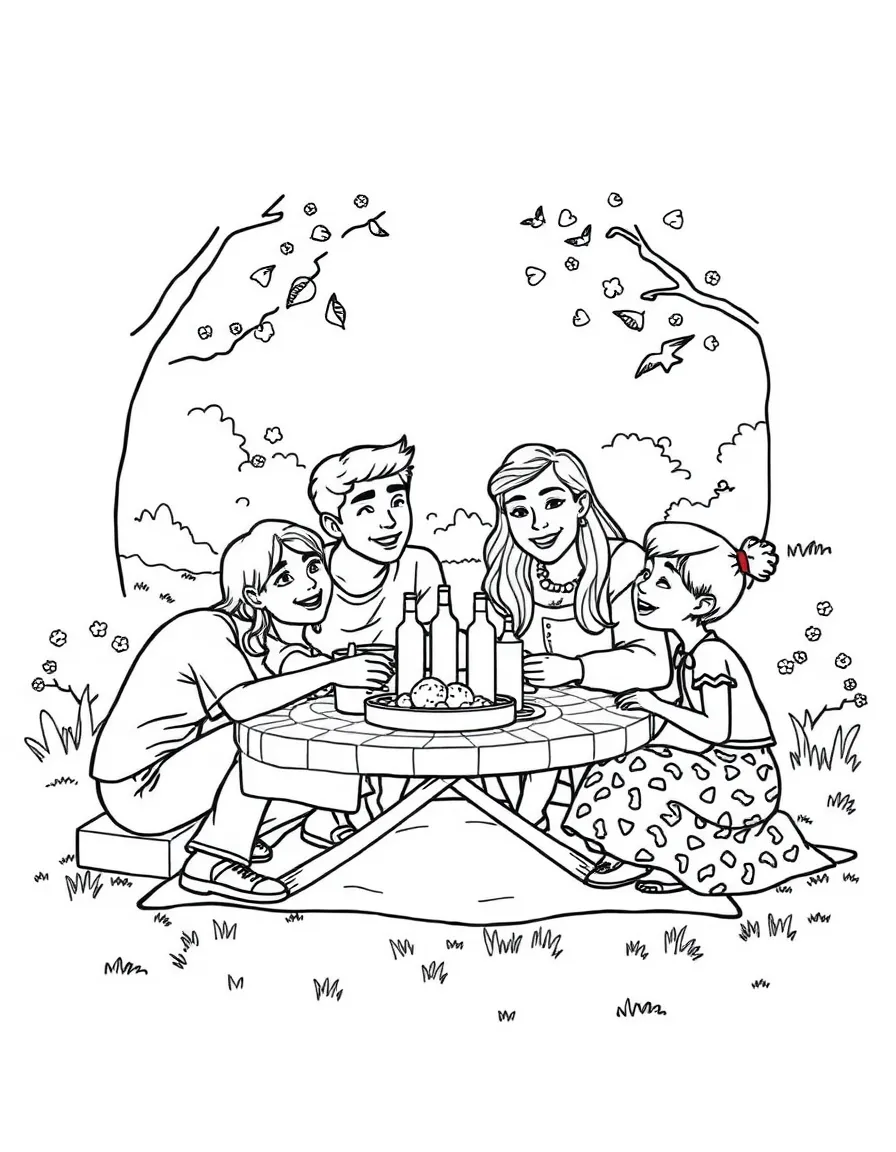 (Delaware) A Delawarean family having a picnic