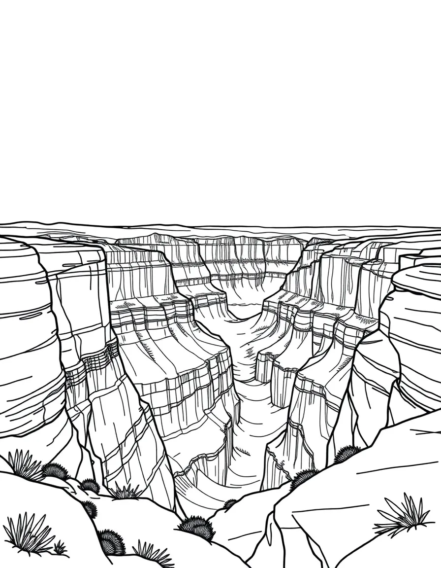 (Arizona) The Grand Canyon with layered rock formations