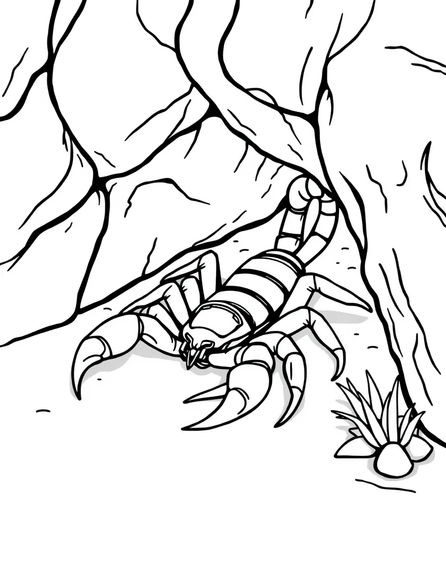 (Arizona) A scorpion hiding under a rock