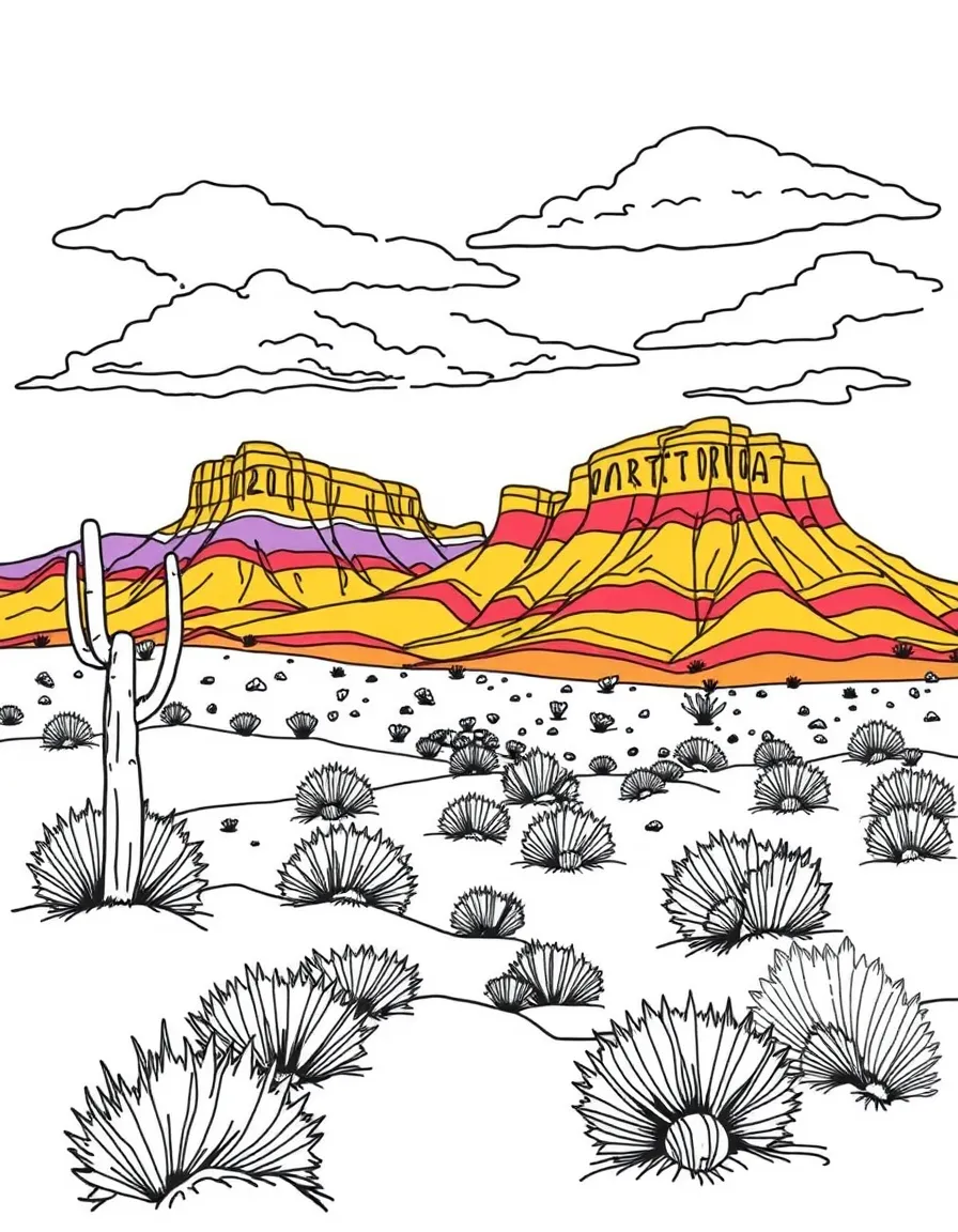 (Arizona) The Painted Desert with colorful hills