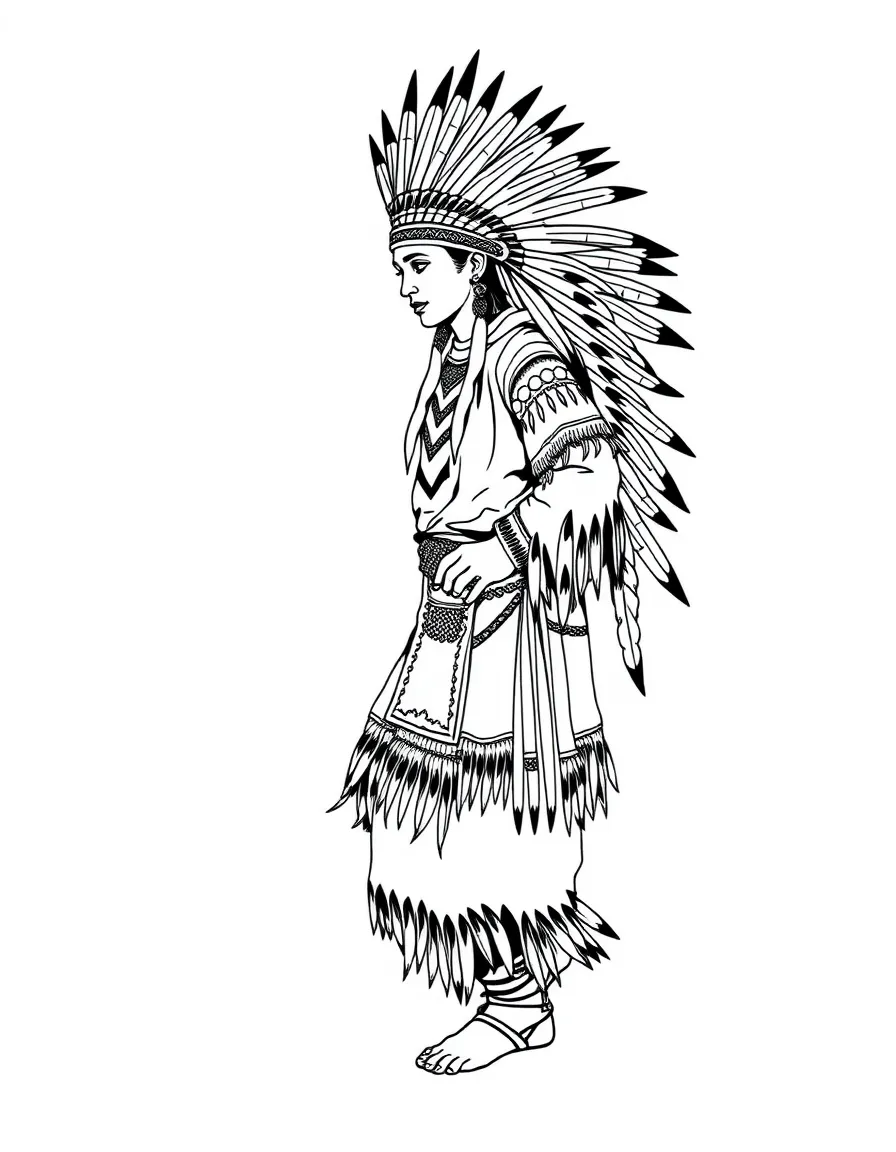 (Arizona) A Native American dancer in traditional clothes