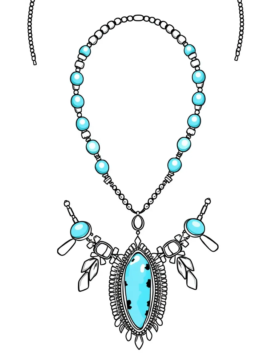 (Arizona) A turquoise necklace and jewelry