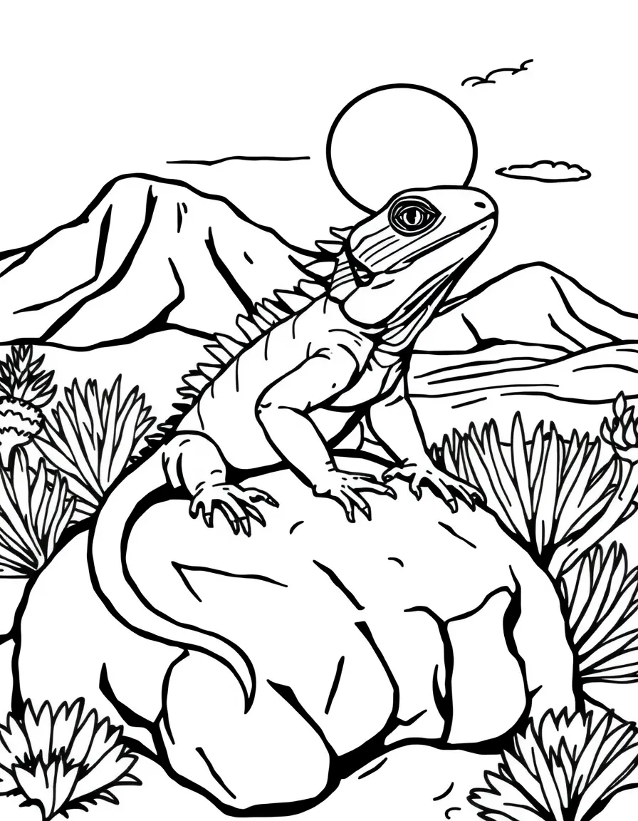 (Arizona) A desert iguana sunbathing on a rock