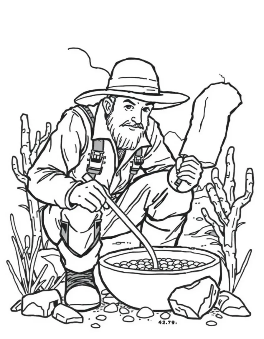 (Arizona) A miner panning for gold