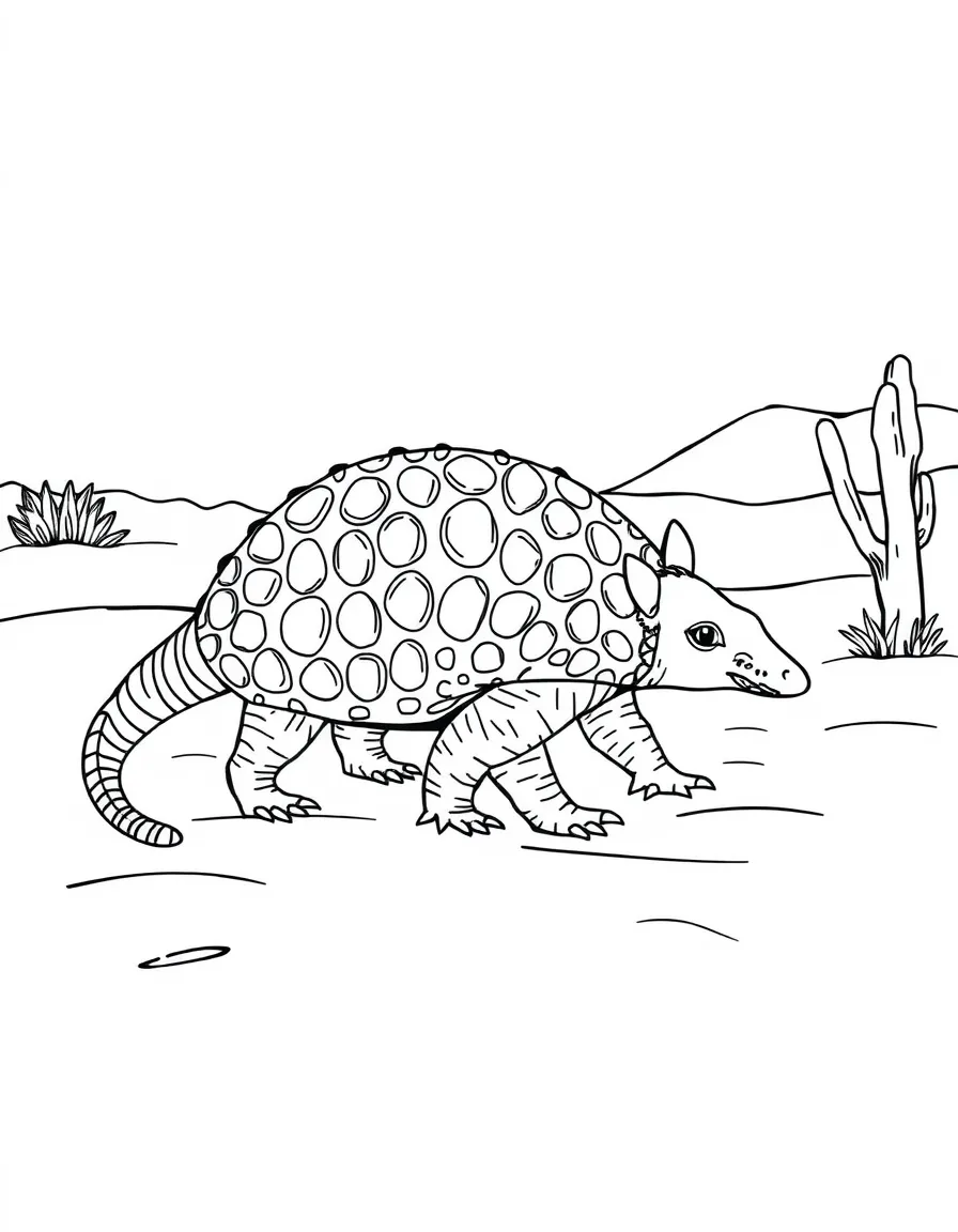 (Arizona) An armadillo walking across the sand
