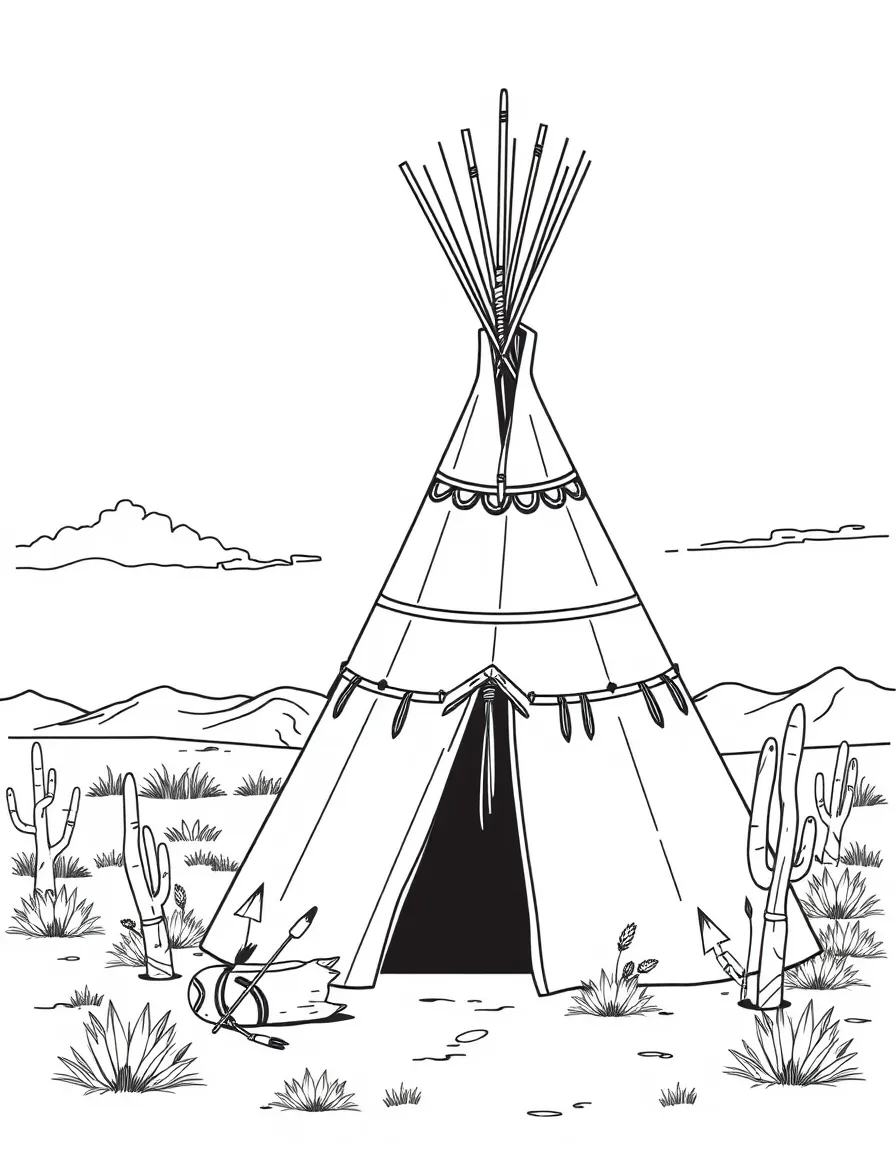 (Arizona) A teepee in a Native American village