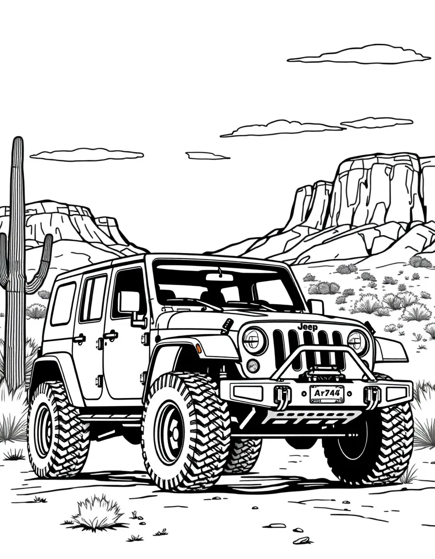 (Arizona) A 4x4 off-road jeep in the Arizona desert