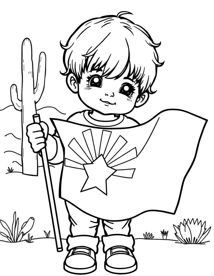 (Arizona) A child holding an Arizona state flag